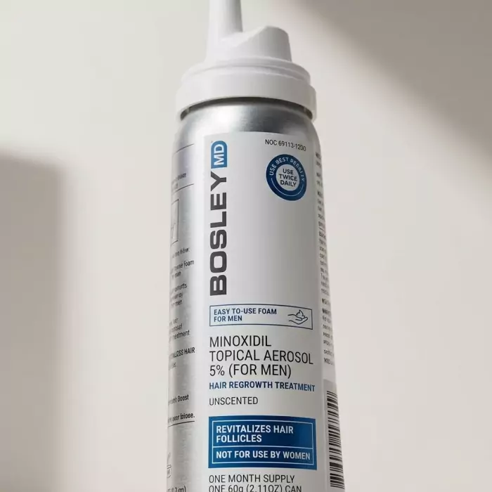 Пена с Миноксидилом 5 % для Восстановления Роста Волос у Мужчин Bosley MD Minoxidil Topical Aerosol for Men (курс 1 месяц)