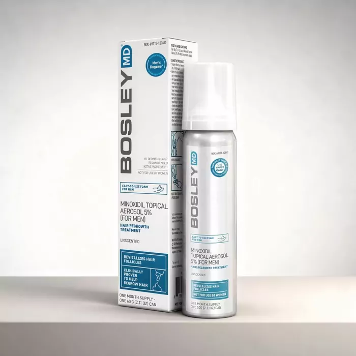 Пена с Миноксидилом 5 % для Восстановления Роста Волос у Мужчин Bosley MD Minoxidil Topical Aerosol for Men (курс 1 месяц)