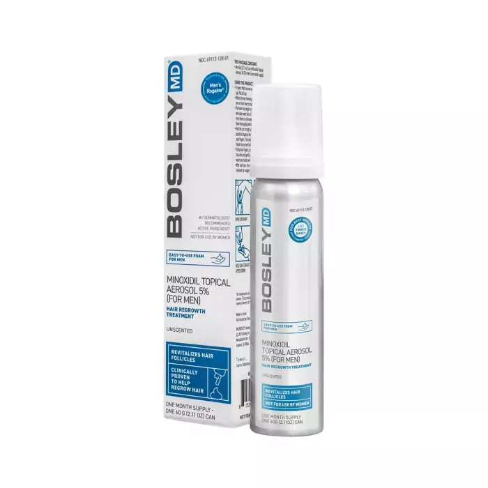 Пена с Миноксидилом 5 % для Восстановления Роста Волос у Мужчин Bosley MD Minoxidil Topical Aerosol for Men (курс 1 месяц)