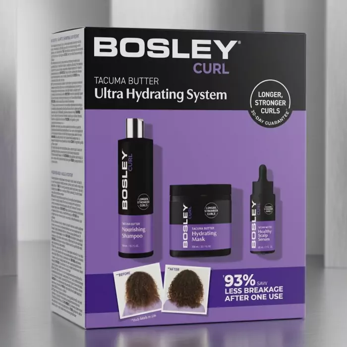 Набор Против Истончения и Выпадения Кудрявых Волос Bosley MD Curl Ultra Hydrating System