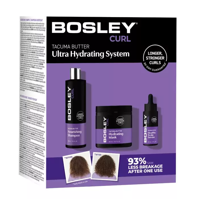 Набор Против Истончения и Выпадения Кудрявых Волос Bosley MD Curl Ultra Hydrating System